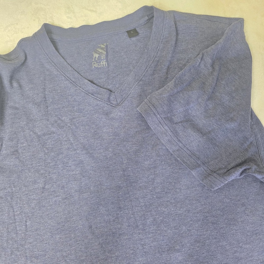 Raffi V‎ Neck T Shirt Size XL Navy Blue